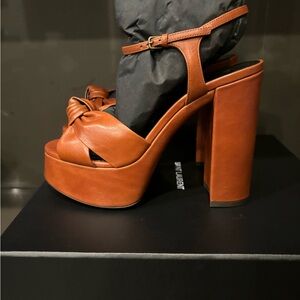 Saint Laurent Bianca Strappy Platform Sandal (Size 37)